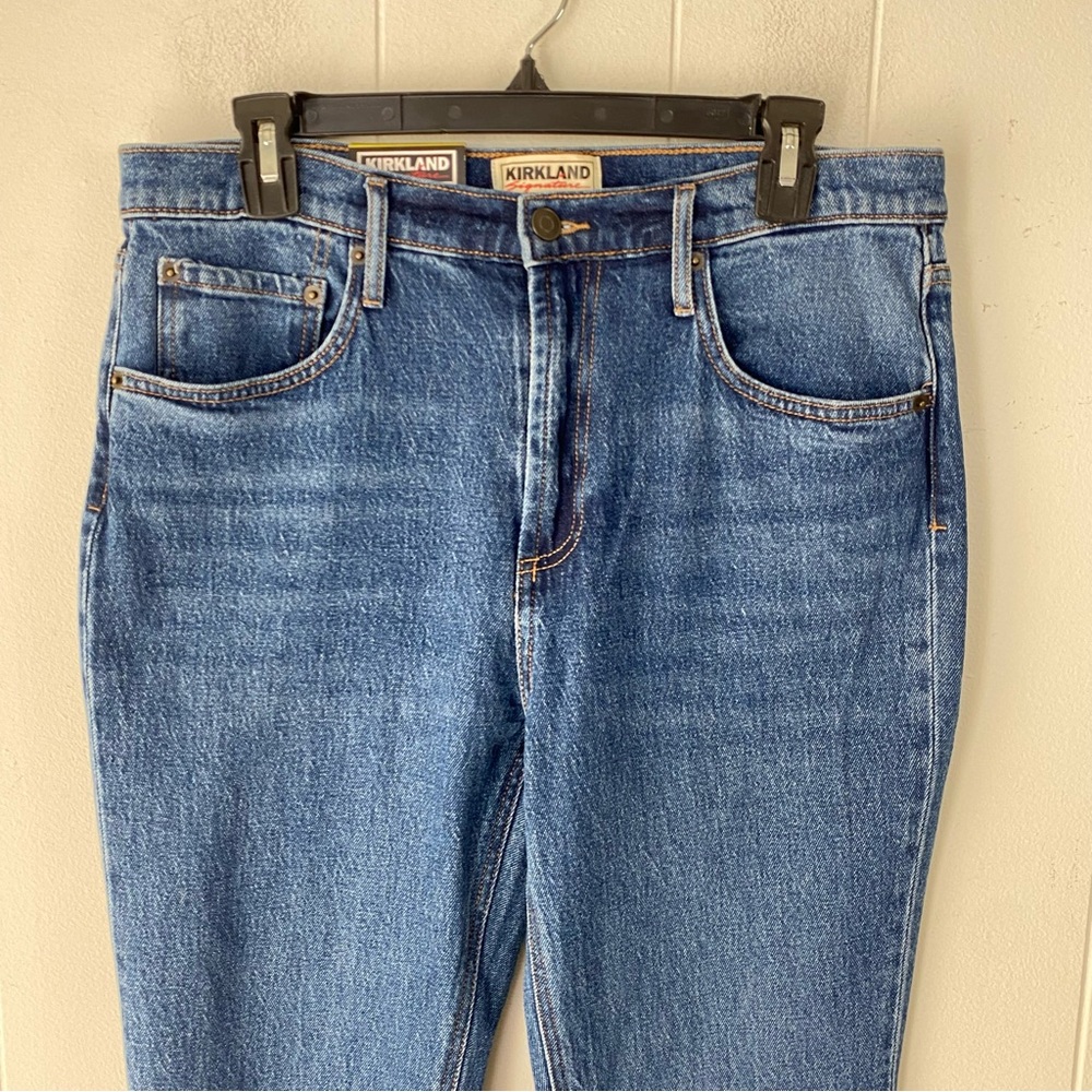 Kirkland Signature Womens Blue Denim Jeans Straight Fit High Rise Size 6 NWT - Picture 3 of 14
